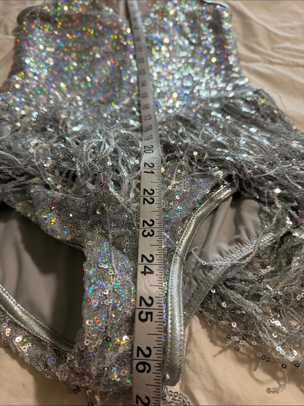 Weissman Dance Costume silver fringe jazz Broadway flapper Little Swing 10147 SA